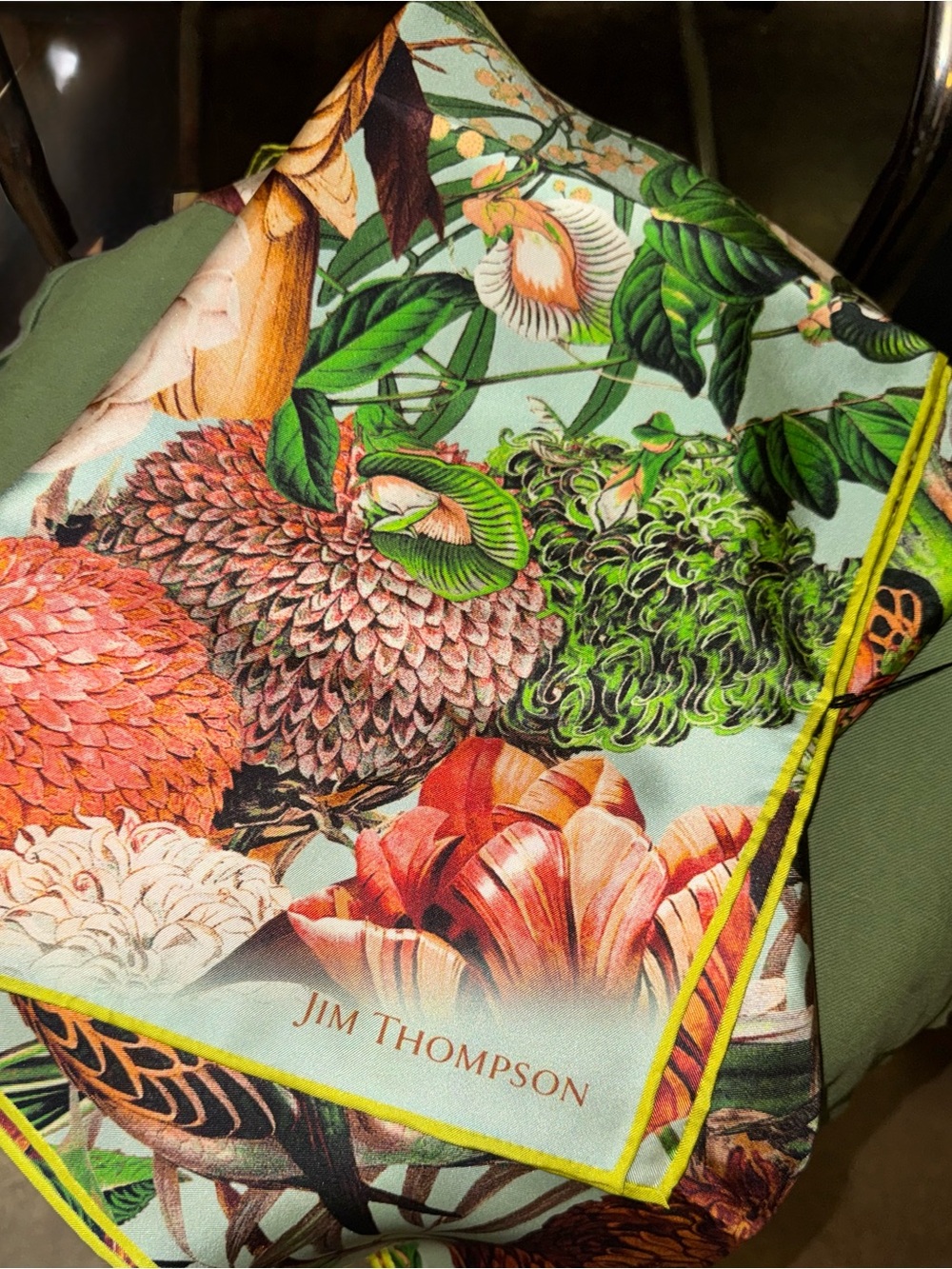 Jim Thompson Floral Silk Scarf NWT - Picture 5 of 11